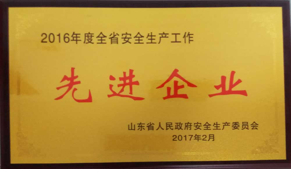 總公司喜獲山東省2016年安全生產(chǎn)先進(jìn)單位榮譽稱號